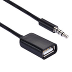 3.5mm Male to USB 2.0 Female Audio Converter Retractable Coiled Cable for Car MP3 Speaker U Disk, Length: 1m, 1pcs