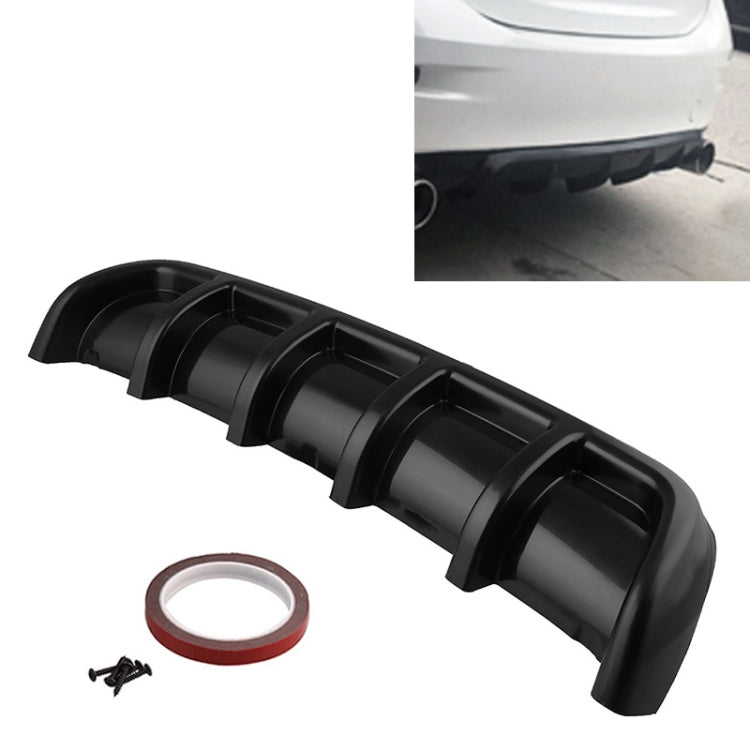 Universal Car Rear Bumper Lip Diffuser 6 Shark Fin Style Black ABS, Size: 67cm, Black Black