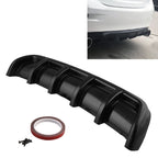 Universal Car Rear Bumper Lip Diffuser 6 Shark Fin Style Black ABS, Size: 67cm, Black Black