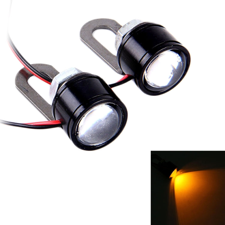 2 PCS 12V 3W Eagle Eyes LED Light For Motorcycle ，Wire Length: 45cm, Wire Length: 45cm – Shockproof, Waterproof Wire Length: 45cm Yellow Light