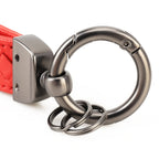 Car Metal + Braided Leather Key Ring Keychain