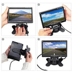 F0505 7 inch HD Car Dual Camera Rearview Mirror Monitor, with 2 x 10m Cable, Dual Camera