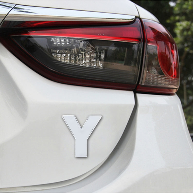 Car Vehicle Badge Emblem 3D English Letter Self-adhesive Sticker Decal, Size: 4.5*4.5*0.5cm, S, I, T, A, J, U, Y, K, V, Z, L, W, B, M, X, C, N, D, O, E, P, F, Q, G – Durable Build, Easy to Use Y CMS3271AB