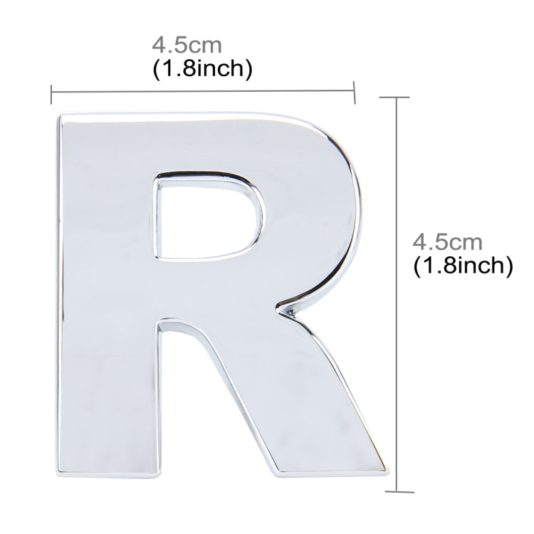 Car Vehicle Badge Emblem 3D English Letter Self-adhesive Sticker Decal, Size: 4.5*4.5*0.5cm, R, H