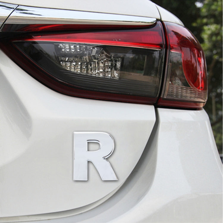 Car Vehicle Badge Emblem 3D English Letter Self-adhesive Sticker Decal, Size: 4.5*4.5*0.5cm, R, H