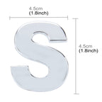 Car Vehicle Badge Emblem 3D English Letter Self-adhesive Sticker Decal, Size: 4.5*4.5*0.5cm, S, I, T, A, J, U, Y, K, V, Z, L, W, B, M, X, C, N, D, O, E, P, F, Q, G