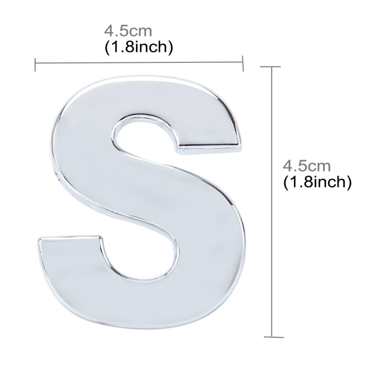 Car Vehicle Badge Emblem 3D English Letter Self-adhesive Sticker Decal, Size: 4.5*4.5*0.5cm, S, I, T, A, J, U, Y, K, V, Z, L, W, B, M, X, C, N, D, O, E, P, F, Q, G