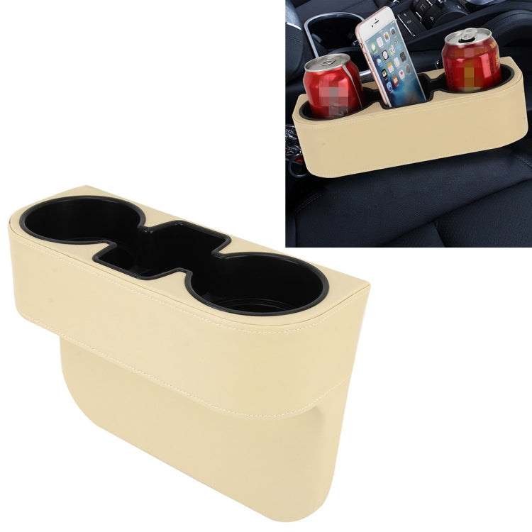 Car Seat Crevice Storage Box Cup Drink Holder Auto Pocket Stowing Tidying for Phone Pad Card Coin Case Car Accessories, Black, Grey, Khaki, Brown – Leather Khaki Khaki