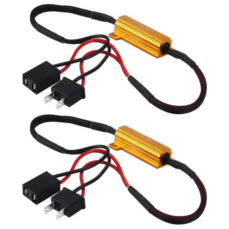 2 PCS H7 Car Canbus Error Canceller Decoder Load Resistor LED 50W 8 Ohm No Blinking Decoder Heat Resistance Aluminum Case Heat Sink High Power Metal Shell Resistance, H7 H7