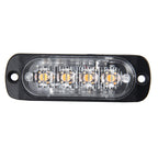 DC 12V-24V 2W 4LEDs SMD-2835 Lamps 17 Flash Patterns 3 Lines Car Flash Lamp Waterproof Car Truck Emergency Strobe Flash Warning Light, Cable Length: 90cm, 4LEDs