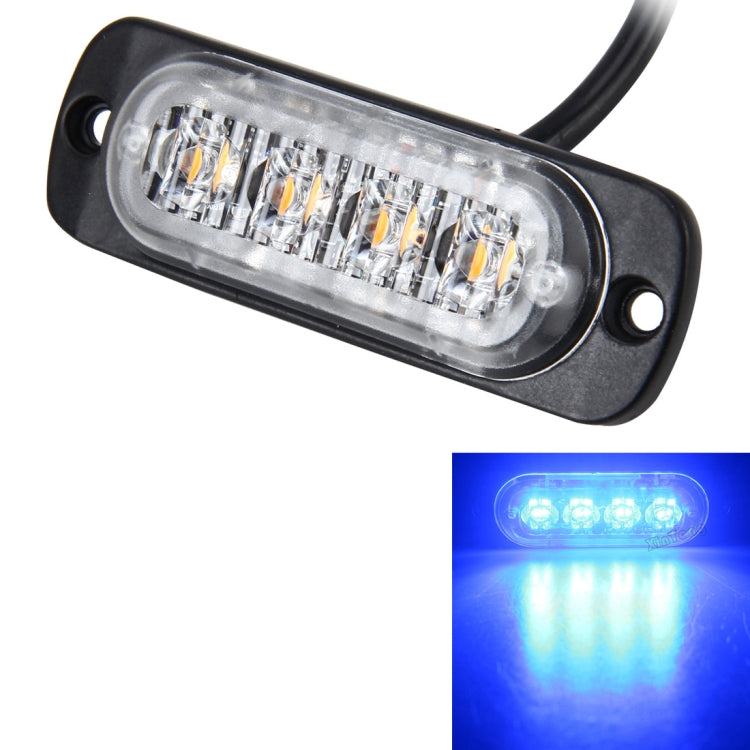 DC 12V-24V 2W 4LEDs SMD-2835 Lamps 17 Flash Patterns 3 Lines Car Flash Lamp Waterproof Car Truck Emergency Strobe Flash Warning Light, Cable Length: 90cm, 4LEDs 4LEDs CMS3397A