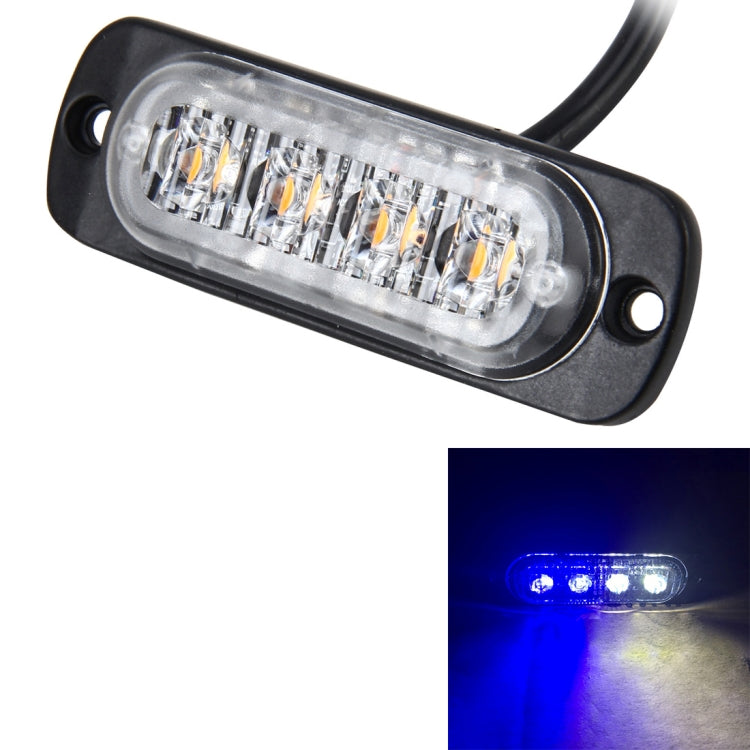 DC 12V-24V 2W 4LEDs SMD-2835 Lamps 17 Flash Patterns 3 Lines Car Flash Lamp Waterproof Car Truck Emergency Strobe Flash Warning Light, Cable Length: 90cm, 4LEDs – Waterproof 4LEDs CMS3397E