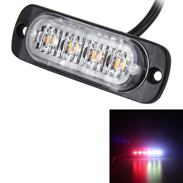 DC 12V-24V 2W 4LEDs SMD-2835 Lamps 17 Flash Patterns 3 Lines Car Flash Lamp Waterproof Car Truck Emergency Strobe Flash Warning Light, Cable Length: 90cm, 4LEDs – Waterproof 4LEDs CMS3397F