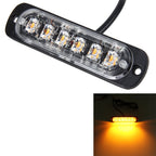 DC 12V-24V 2W 6LEDs SMD-2835 Lamps 17 Flash Patterns 3 Lines Car Flash Lamp Waterproof Car Truck Emergency Strobe Flash Warning Light, Cable Length: 90cm, 6LEDs 6LEDs CMS3399YL