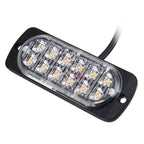 DC 12V-24V 2W 12LEDs SMD-2835 Lamps 17 Flash Patterns 3 Lines Car Flash Lamp Waterproof Car Truck Emergency Strobe Flash Warning Light, Cable Length: 90cm, 12LEDs