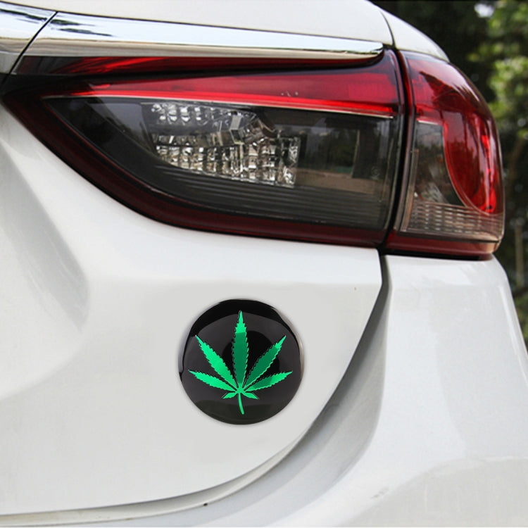 4 PCS Car-Styling Green Leaves Pattern Metal Wheel Hub Decorative Sticker, Diameter: 5.8cm, Green Leaves – Wear-resistant