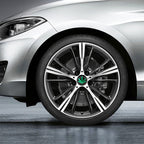 4 PCS Car-Styling Green Leaves Pattern Metal Wheel Hub Decorative Sticker, Diameter: 5.8cm, Green Leaves – Wear-resistant