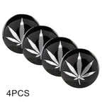 4 PCS Car-Styling Silver Leaves Pattern Metal Wheel Hub Decorative Sticker, Diameter: 5.8cm, Silver Leaves – Wear-resistant