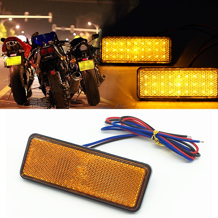 2 PCS Motorcycle Car Trailer DC 12-15V 24-LED Indicator Lamp Reflector Rectangle Marker Tail Light, Light Color: Red (Steady + Flash Lighting) – Durable Build, Easy to Use Yellow