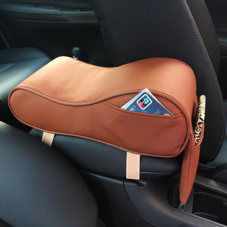 Universal Car PU Leather and Memory Foam Wrapped Armrest Box Car Armrest Box Mat with Phone Holder Storage Bag & Card Slot, with Card Slot (Beige), with Card Slot (Brown), with Card Slot (Black) – Card Slot, Leather with Card Slot (Brown) Brown