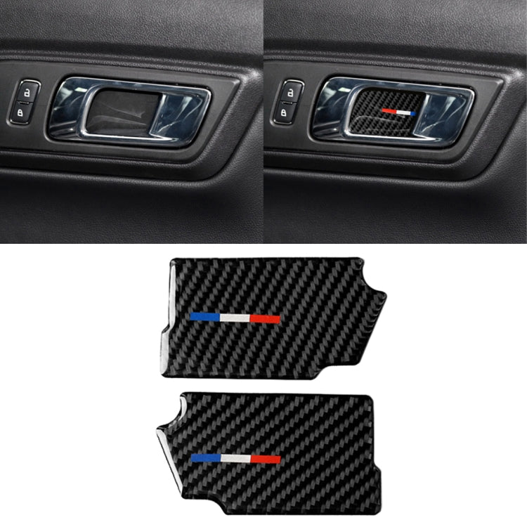 2 PCS Car USA Color Carbon Fiber Door Inner Handle Wrist Panel Decorative Sticker for Ford Mustang 2015-2017, Door Inner Handle Wrist – Durable Build, Easy to Use Door Inner Handle Wrist