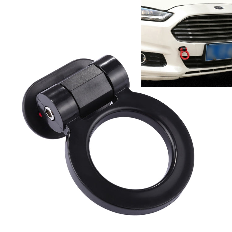 Car Truck Bumper Round Tow Hook Ring Adhesive Decal Sticker Exterior Decoration Black