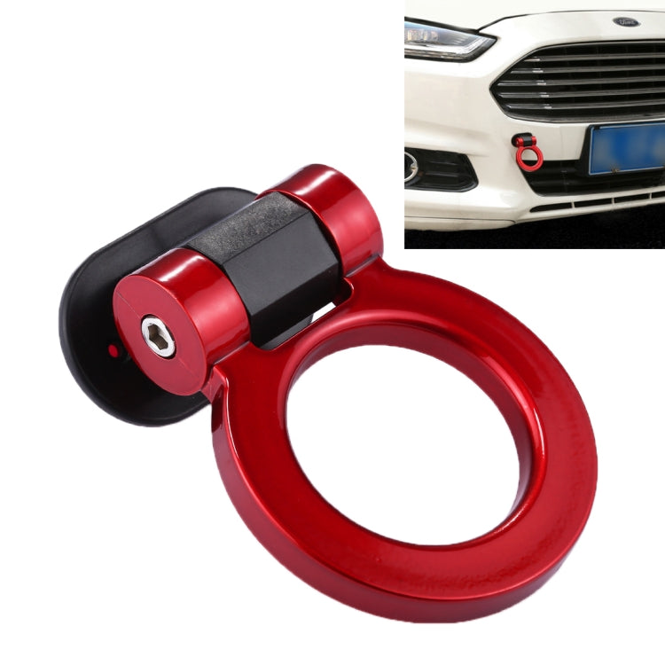 Car Truck Bumper Round Tow Hook Ring Adhesive Decal Sticker Exterior Decoration – Durable Build, Easy to Use Red