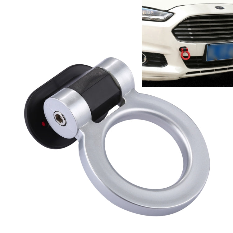 Car Truck Bumper Round Tow Hook Ring Adhesive Decal Sticker Exterior Decoration – Durable Build, Easy to Use Silver