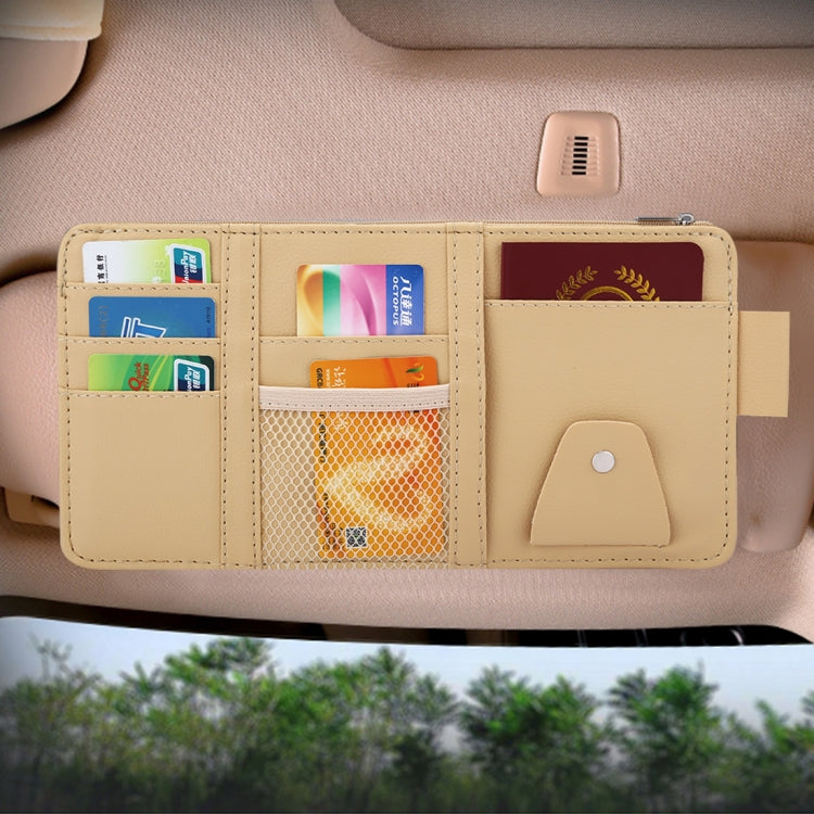 Car Sun Visor Board Paper Tissue Box CD Case Zipper Holder Card Bag Organizer, with Zipper (Black), with Zipper, with Zipper (Yellow) – Leather with Zipper (Yellow) Yellow