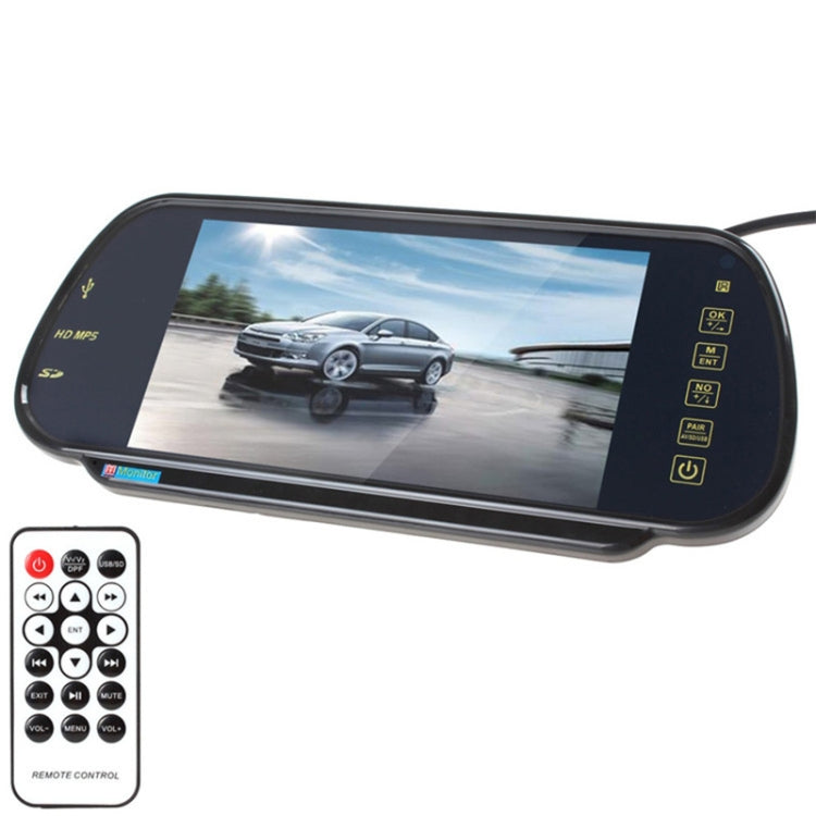 PZ-710 7.0 inch TFT LCD Car Rearview Mirror Monitor with Remote Control, Support Bluetooth / MP5 Player, PZ-710 PZ-710