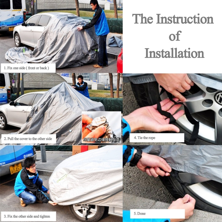 PVC Anti-Dust Sunproof Sedan Car Cover with Warning Strips, Fits Cars up to 4.1m(160 inch) in Length, 160inch (S)