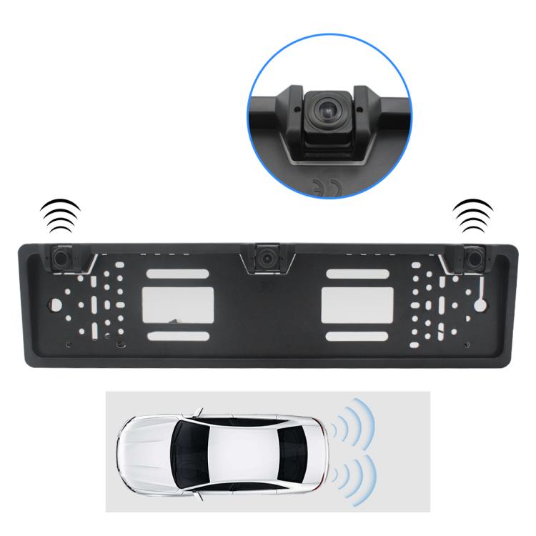 PZ600-L Europe Car License Plate Frame Rear View Camera Visual Rear View Parking System with 2 Reversing Radar Detector, with 2 Reversing Radar Detector – Durable Build, Easy to Use