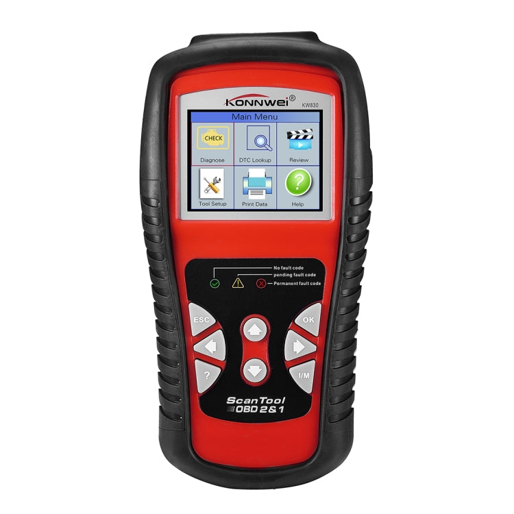 KONNWEI KW830 OBDII / CAN Car Auto Diagnostic Scan Tools Auto Scan Adapter Scan Tool Supports 8 Languages and 6 Protocols (Can Also Detect Battery and Voltage, Only Detect 12V Gasoline Car), KW830 KW830