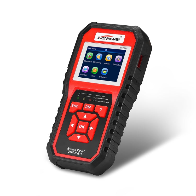 KONNWEI KW850 OBDII / CAN Car Auto Diagnostic Scan Tools Auto Scan Adapter Scan Tool Supports 8 Languages and 6 Protocols (Can Also Detect Battery and Voltage, Only Detect 12V Gasoline Car), KW850 KW850