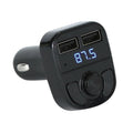 X8 Car MP3 Wireless Stereo Music Player Full Frequent FM Transmitter Wireless Car Charger Adapter with Dual USB Ports Digital Display Support U Disk and TF Card Wireless Headset for Mobile Phone, X8 3 in 1 X8 3 in 1