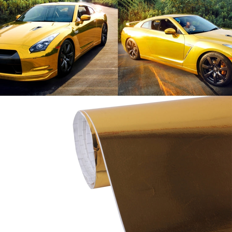 1.52m × 0.5m Electroplating Car Auto Body Decals Sticker Self-Adhesive Side Truck Vinyl Graphics – Electroplating Gold