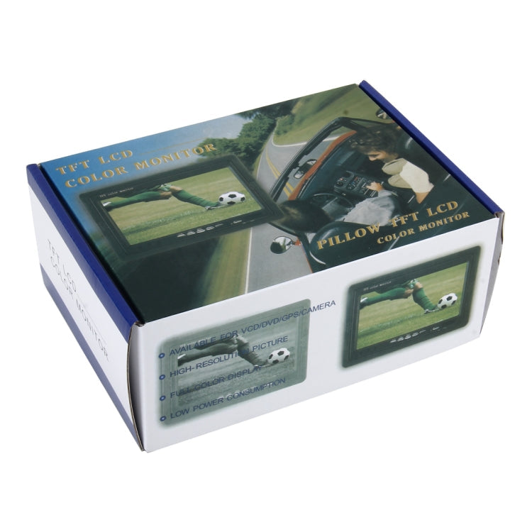 7 inch TFT LCD Color Monitor Pillow TFT LCD Full Color Display Monitor with Remote Control Available for VCD / DVD / GPS / CAMERA, 7 inch