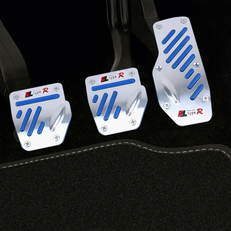 CS-321 3 in 1 Non-Slip Manual Car Truck Pedals Foot Brake Pad Cover Set – Non-slip Blue