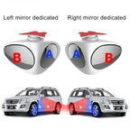3R-051 360 Degrees Rotatable Left Blind Spot Side Assistant Mirror for Auto Car, Left Black, Left White