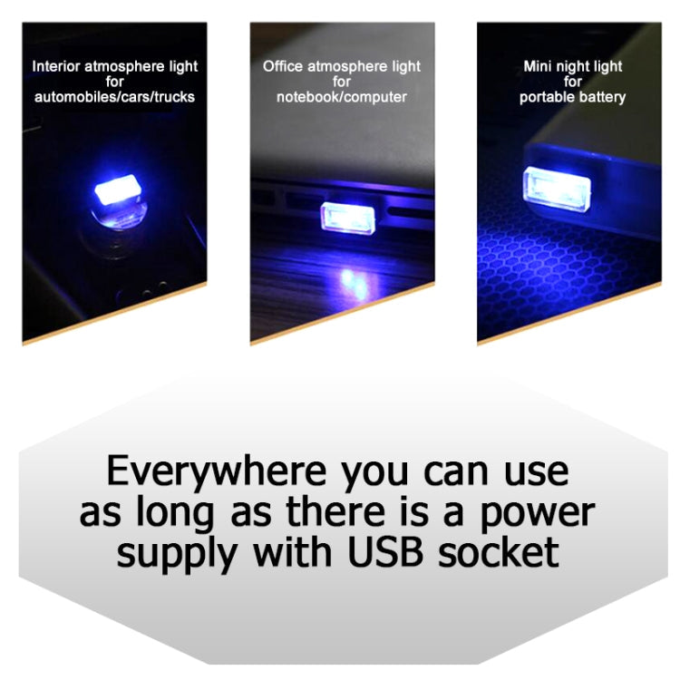 Universal PC Car USB LED Atmosphere Lights Emergency Lighting Decorative Lamp, Red Light, Yellow Light, Ice Blue, Blue Light, Pink Light, Green Light