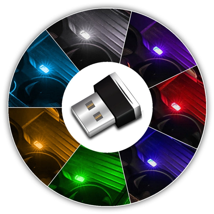 Universal PC Car USB LED Atmosphere Lights Emergency Lighting Decorative Lamp, Red Light, Yellow Light, Ice Blue, Blue Light, Pink Light, Green Light