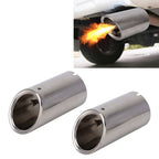 2 PCS Car Styling Stainless Steel Exhaust Tail Muffler Tip Pipe for VW Volkswagen 1.4T Swept Volume, 1.4T 1.4T Silver