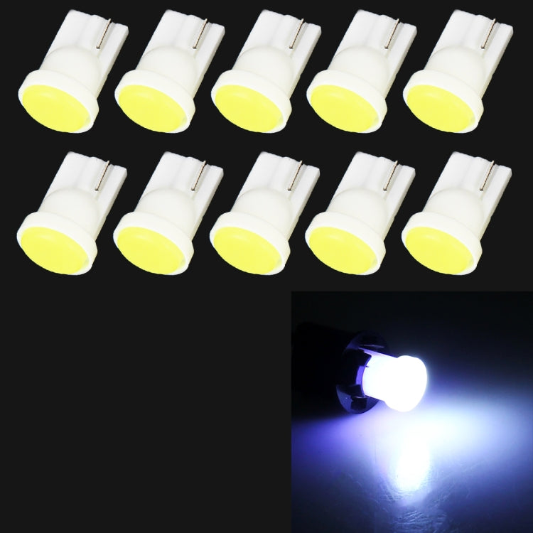 10 PCS T10/W5W/194/501/168 0.4W 20LM 6500K COB Bulbs Car Reading Lamp Clearance Light, DC 12V, White Light White Light CMS4507WL