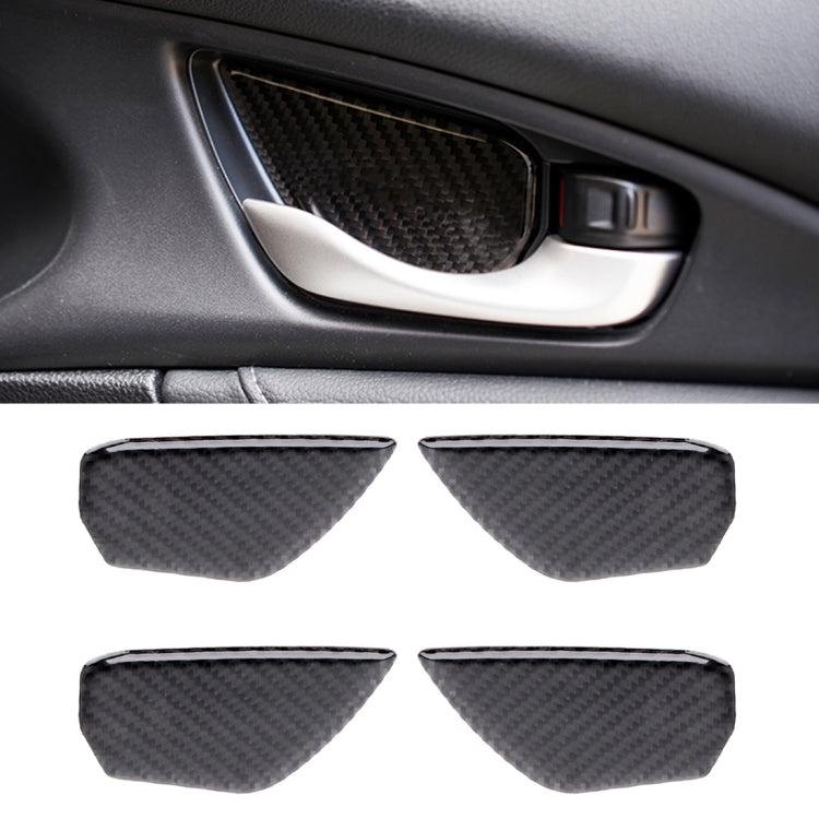 Carbon Fiber Inner Door Handle Bowl Cover Trim Decals Decorative Sticker for Honda Civic 10th Gen, Inner Door Bowl Inner Door Bowl