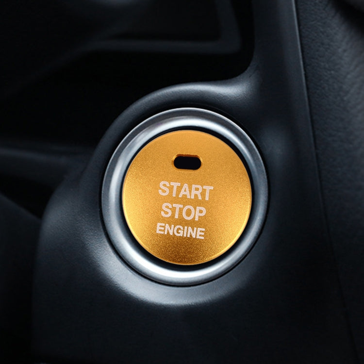 3D Aluminum Alloy Engine Start Stop Push Button Cover Trim Decorative Sticker for Mazda, for Mazda for Mazda Yellow