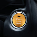 3D Aluminum Alloy Engine Start Stop Push Button Cover Trim Decorative Sticker for Mazda, for Mazda for Mazda Yellow