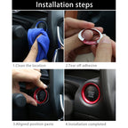 Car Engine Start Key Push Button Ring Trim Aluminum Alloy Sticker Decoration for Mazda, For Mazda