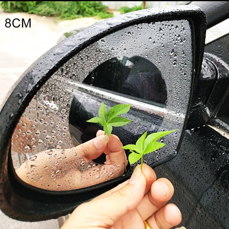 Car Round PET Rearview Mirror Protective Window Clear Anti-fog Waterproof Rain Shield Film, Diameter: 8cm, 8*8cm 8*8cm
