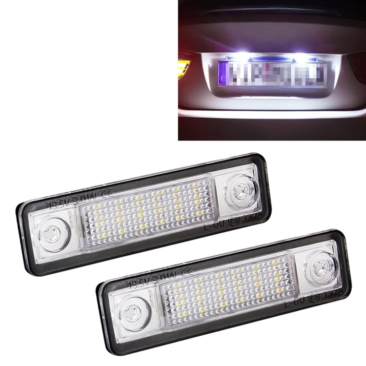 2 PCS DC 12V 2W 120LM 6000K LED License Plate Light 18-SMD Bulbs Lamps for Astra F 91-98, G Estate(F69) 98-05, Opel Corsa B 93-00, Omega A 86-94, For Astra/Opel Corsa For Astra Opel Corsa