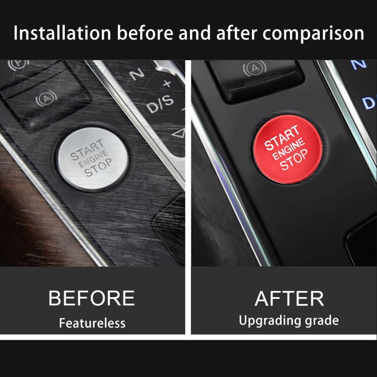 Car Engine Start Key Push Button Cover Trim Aluminum Alloy Sticker Decoration for Audi – Aluminum Alloy, For Audi
